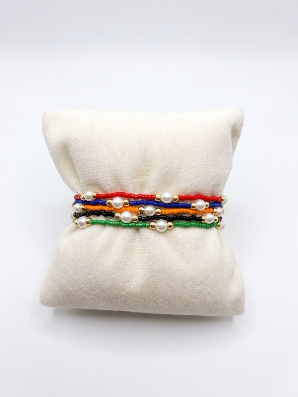 5 multicolor stackable bracelets ENewton inspired.